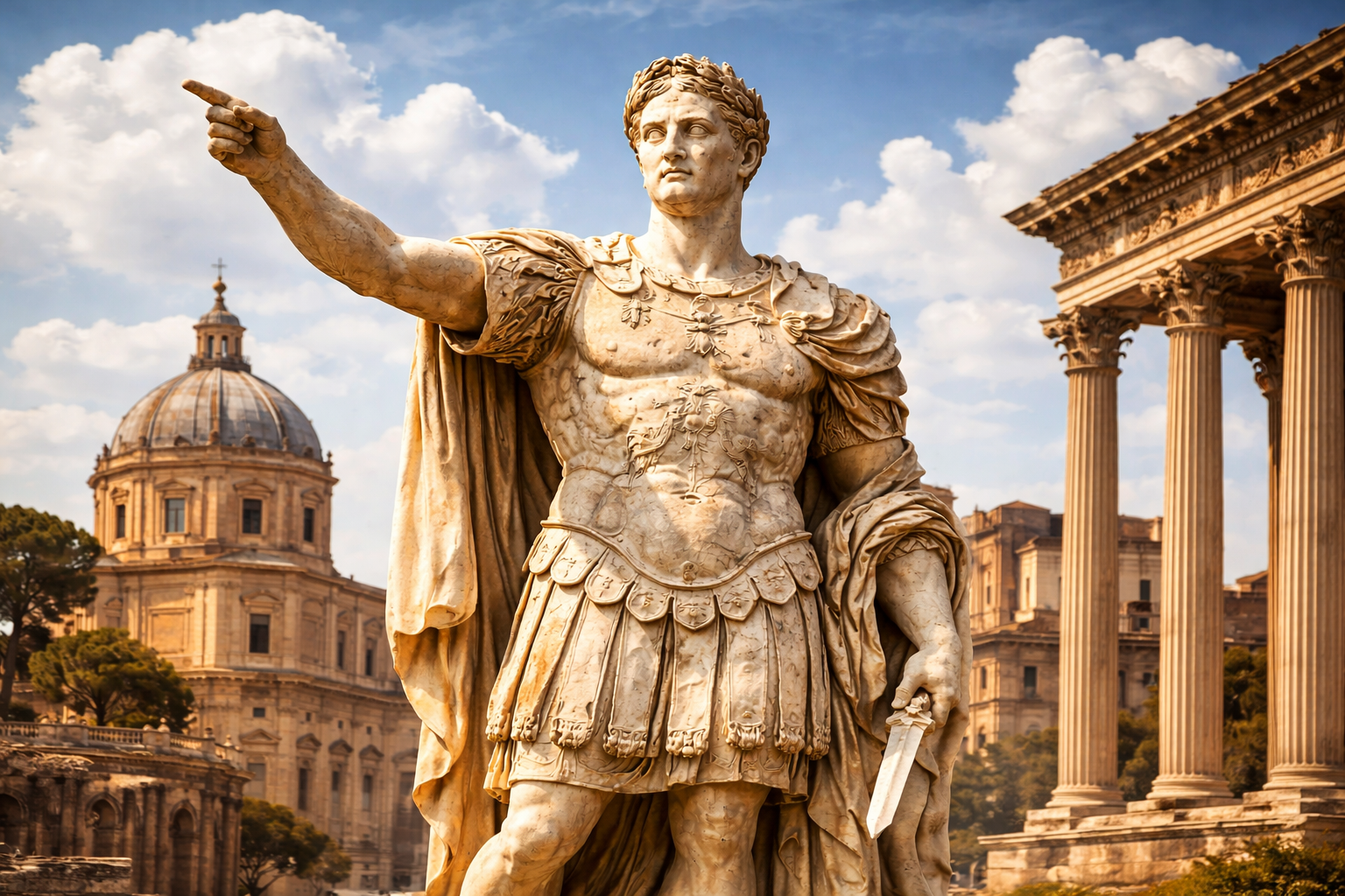 Estátua romana representando Júlio César